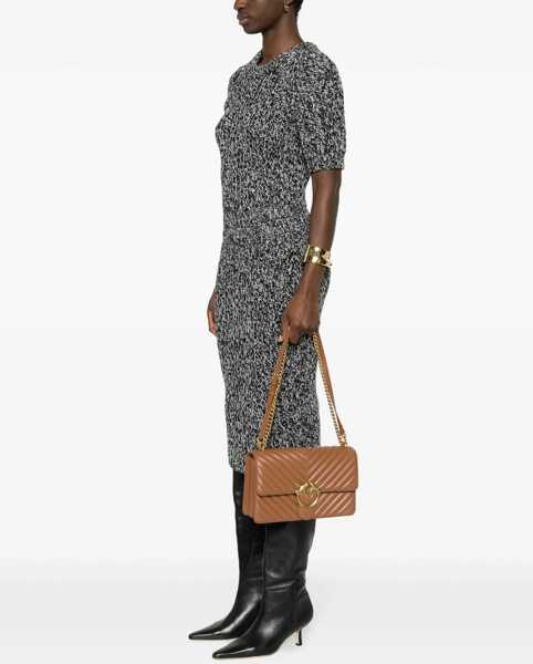Genti de umar Pinko Love One Classic Shoulder Bag MARRONE - LEONE-ANTIQUE GOLD Femei (BM 19696181) 2