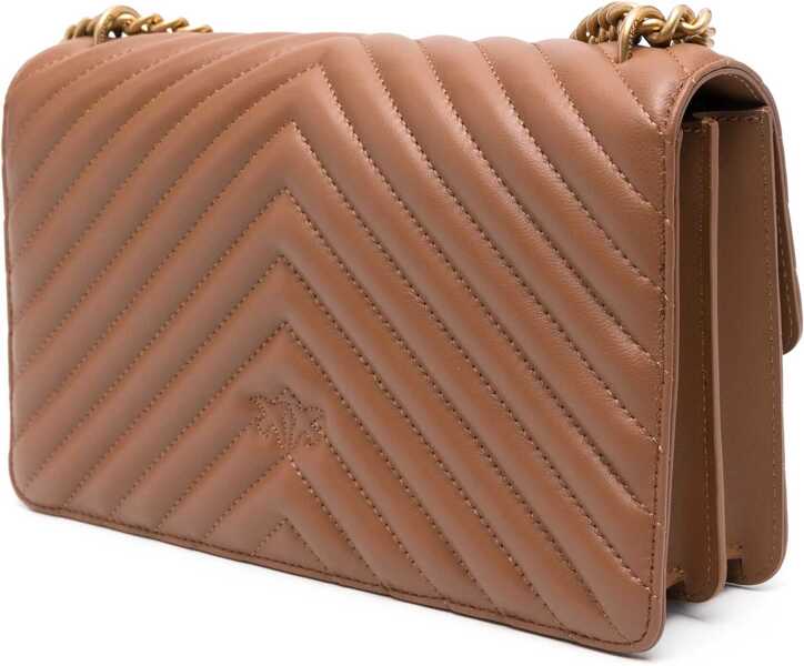 Genti de umar Pinko Love One Classic Shoulder Bag MARRONE - LEONE-ANTIQUE GOLD Femei (BM 19696181) 3