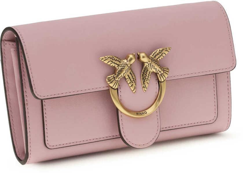 Portofele Pinko Love One Wallet ROSA CHIARO-ANTIQUE GOLD Femei (BM 19696190) 2