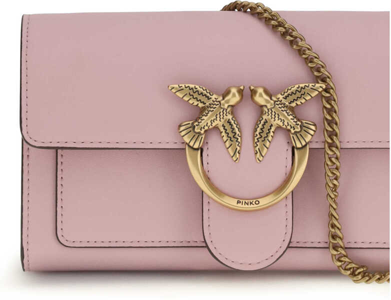 Portofele Pinko Love One Wallet ROSA CHIARO-ANTIQUE GOLD Femei (BM 19696190) 4