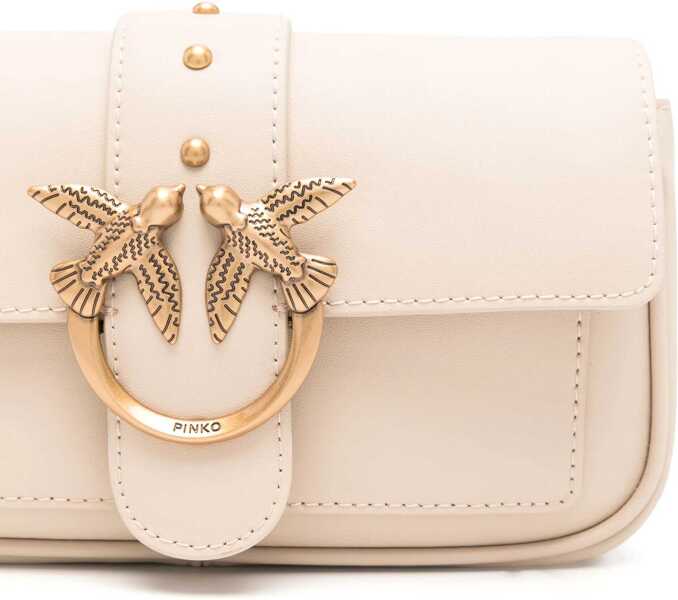 Genti de umar Pinko Love One Shoulder Bag BEIGE-GRIGIO FUMO-ANTIQUE GOLD Femei (BM 19696196) 4