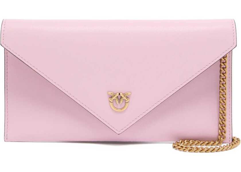 Genti de umar Pinko Love Birds Logo mini Clutch Bag ROSA CHIARO-ANTIQUE GOLD Femei (BM 19696208) 1