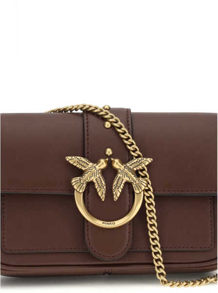 Genti de umar Pinko Love One Shoulder Bag BURGUNDY WINE-ANTIQUE GOLD Femei (BM 19696232) 4