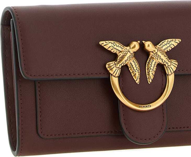 Portofele Pinko Love One Wallet BURGUNDY WINE-ANTIQUE GOLD Femei (BM 19696241) 3