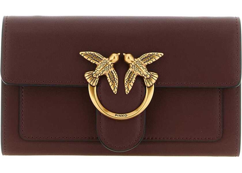 Portofele Pinko Love One Wallet BURGUNDY WINE-ANTIQUE GOLD Femei (BM 19696241) 1
