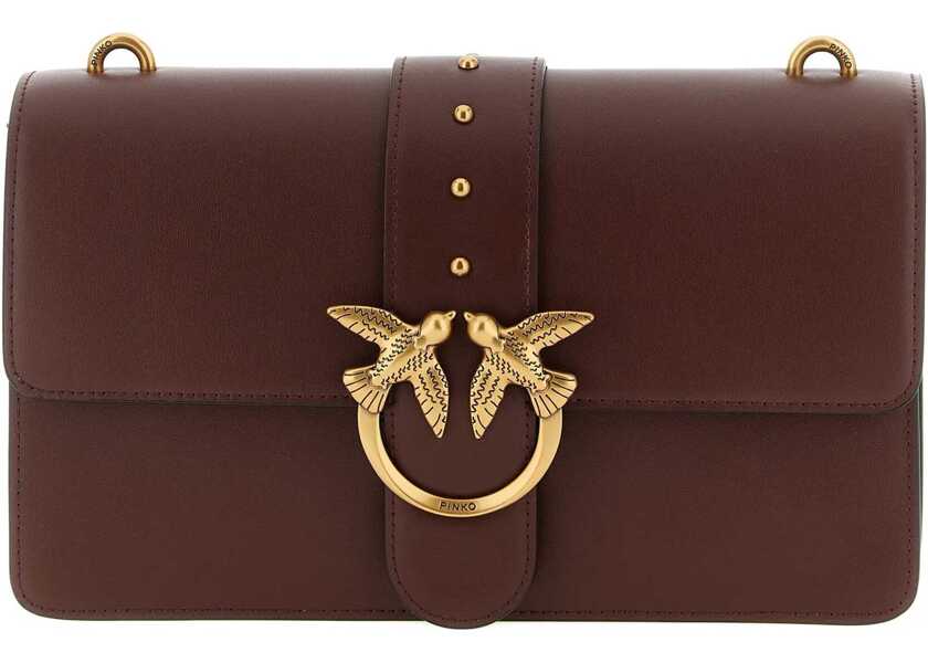 Genti de umar Pinko One Simply Love Bag One Shoulder Bag ROSSO VINO-ANTIQUE GOLD Femei (BM 19696454) 1