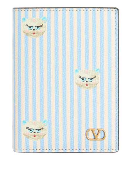 Portofele Valentino Garavani VLogo Signature card holder Light blue Barbati (BM 19696590) 1