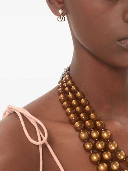 Cercei Valentino Garavani V Logo Signature Pearl earrings Gold Femei (BM 19696599) 2