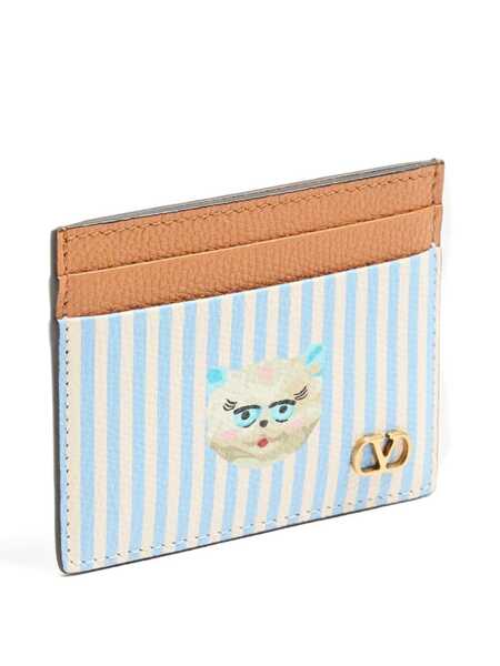 Portofele Valentino Garavani VLogo Signature card holder Light blue Barbati (BM 19696605) 3