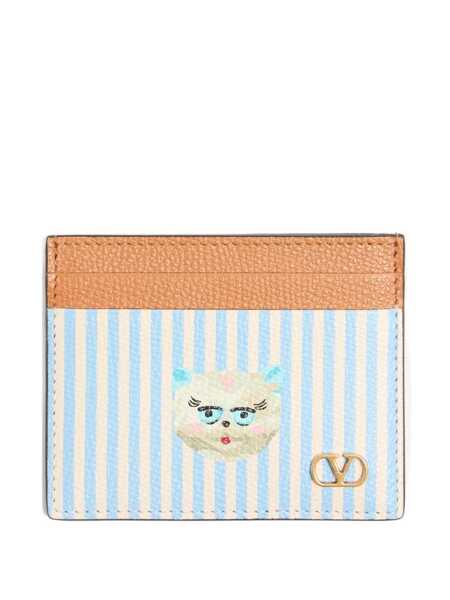 Portofele Valentino Garavani VLogo Signature card holder Light blue Barbati (BM 19696605) 1