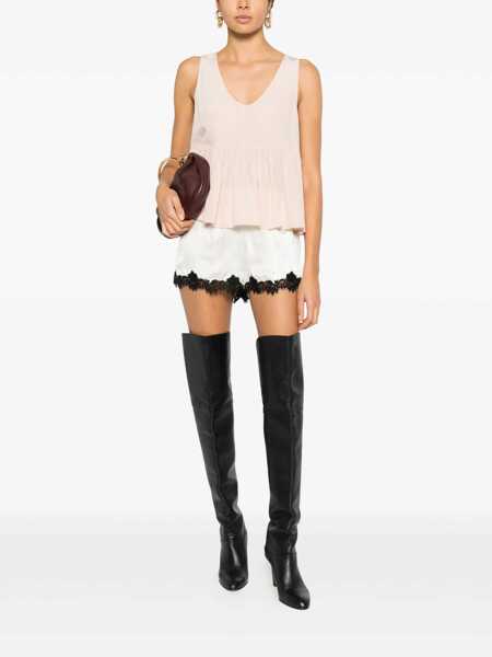 Bluze Chloe Silk crepe de chine top Pink Femei (BM 19696659) 2