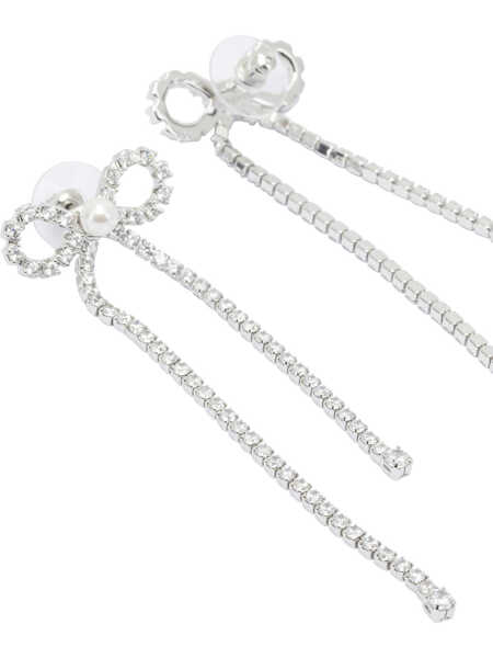 Cercei Self-Portrait Bow earrings with crystals Silver Femei (BM 19696752) 2