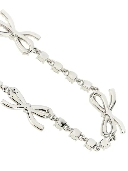 Bijuterii Self-Portrait Necklace with bows and crystals Silver Femei (BM 19696758) 3