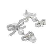 Bijuterii Dama - Cercei Self-Portrait Earrings with bows and pearls Silver Femei (BM 19696767) - B-mall.ro