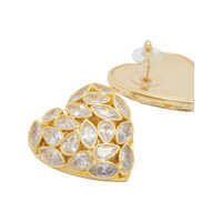 Bijuterii Dama - Cercei Self-Portrait Decorated heart earrings Gold Femei (BM 19696770) - B-mall.ro