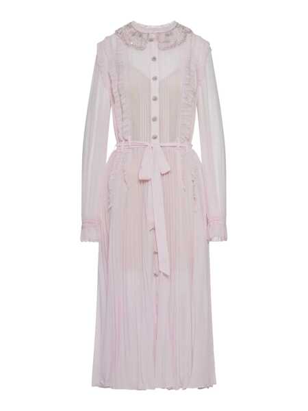 Rochii elegante Self-Portrait Pleated georgette midi dress Pink Femei (BM 19697655) 2