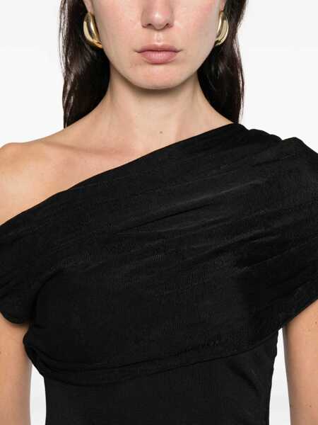 Rochii elegante Self-Portrait Draped midi dress Black Femei (BM 19697673) 5