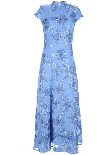 Rochii casual ROTATE Birger Christensen Long Half-Sleeve Dress BLUE Femei (BM 19697735) 1