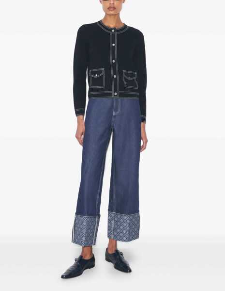 Cardigane Tory Burch Topstitched Cardigan BLACK Femei (BM 19697771) 2