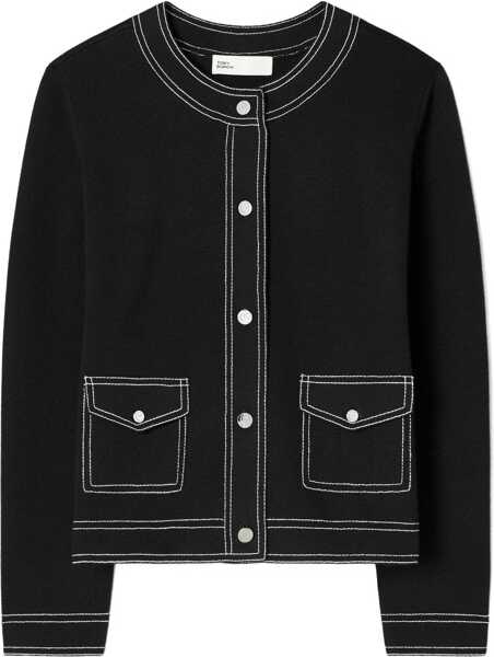 Cardigane Tory Burch Topstitched Cardigan BLACK Femei (BM 19697771) 1