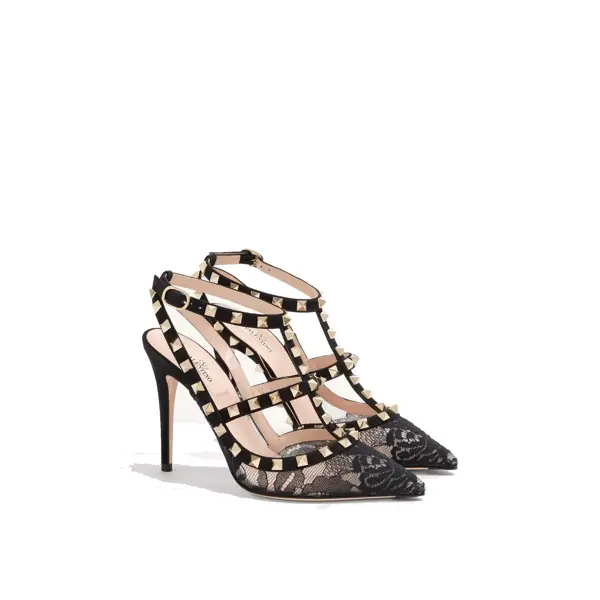 Pantofi cu toc Valentino Garavani Valentino Garavani Rockstud Suede Pumps Black Femei (BM 19698066) 2