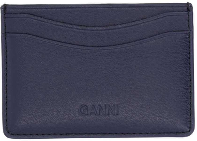 Portofele Ganni Leather Wallet BLACK Femei (BM 19698095) 2