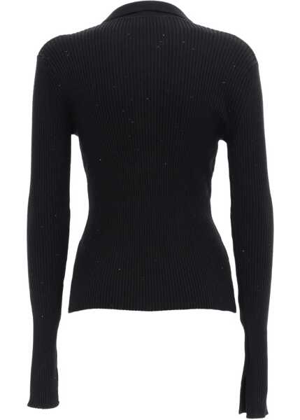 Tricouri Polo Ganni Wool Polo. BLACK Femei (BM 19698134) 2