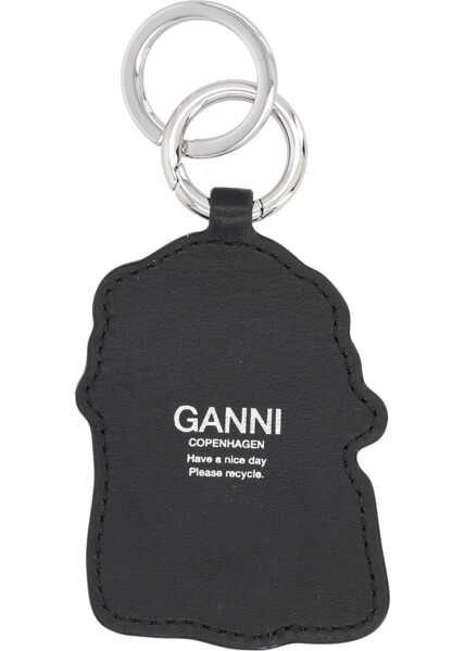 Brelocuri Ganni Leather Keychain BLACK Femei (BM 19698167) 2