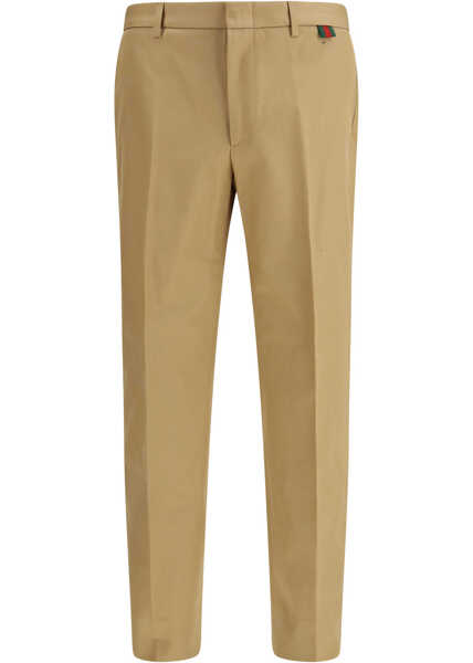Pantaloni casual Gucci Cotton Trousers BISQUE Barbati (BM 19698278) 1
