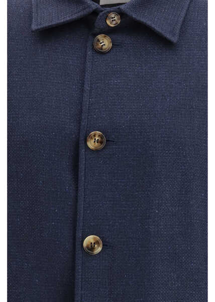 Jachete Brunello Cucinelli Hopsack Jacket NAVY Barbati (BM 19698281) 3