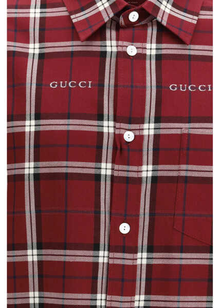 Camasi casual Gucci Multicolour tartan cotton jacquard Shirt BORDEAUX/WHITE/MC Barbati (BM 19698287) 3