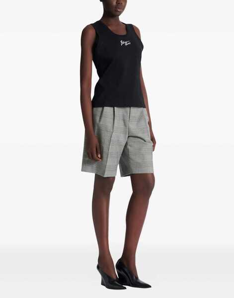Topuri Balmain Paris brush print Tank Top NOIR/BLANC Femei (BM 19698290) 3