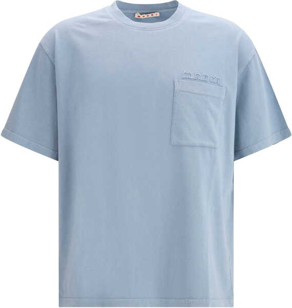 Tricouri Marni cotton jersey T-shirt with chest pocket SKY Barbati (BM 19698326) 1