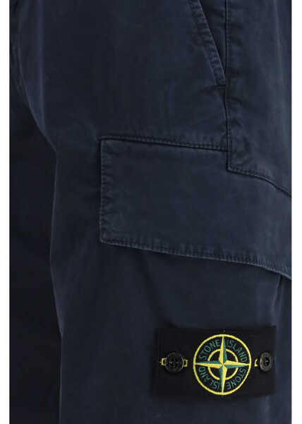 Pantaloni scurti Stone Island Organic cotton stretch broken twill Shorts NAVY BLUE Barbati (BM 19698347) 3