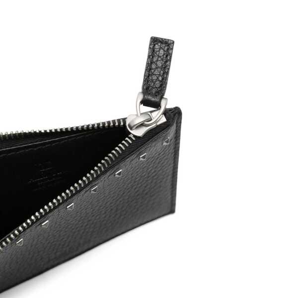 Portofele Valentino Garavani Valentino Garavani Leather Card Holder Black Barbati (BM 19699329) 3