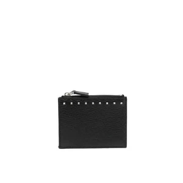 Portofele Valentino Garavani Valentino Garavani Leather Card Holder Black Barbati (BM 19699329) 1