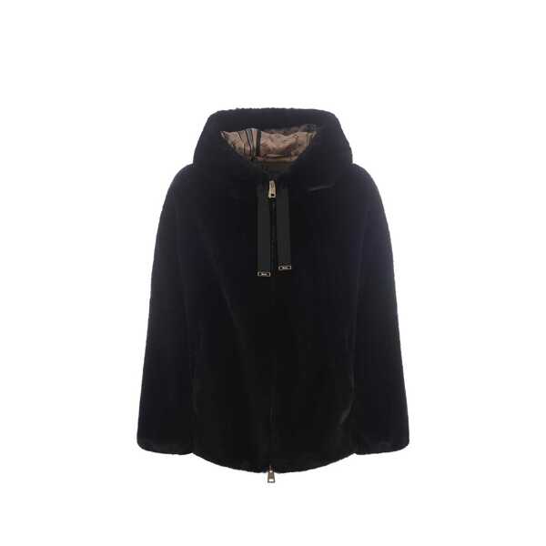 Jachete Herno HERNO Faux Fur Hooded Jacket Black Femei (BM 19699344) 1