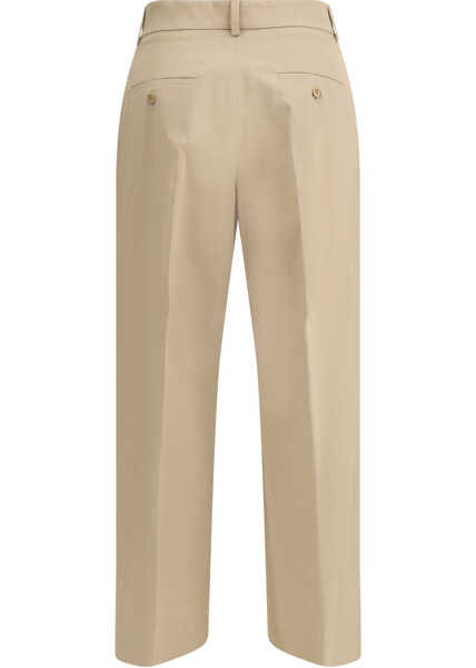 Pantaloni casual Max Mara Urial cropped trousers in cotton satin ORZO Femei (BM 19699493) 2