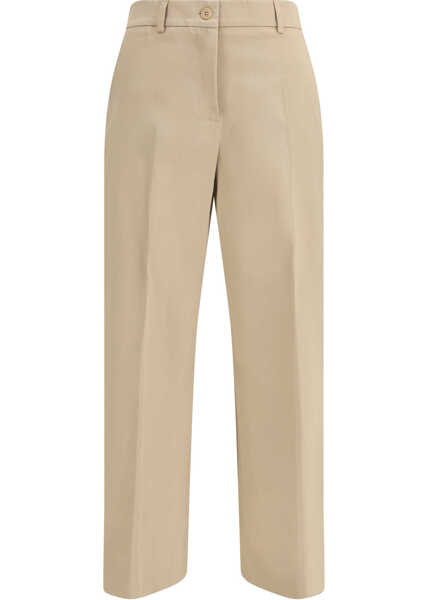 Pantaloni casual Max Mara Urial cropped trousers in cotton satin ORZO Femei (BM 19699493) 1