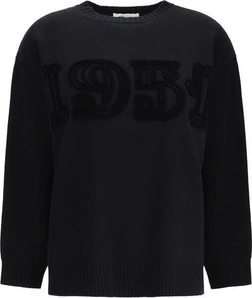 Pulovere Max Mara Fido Sweater with a 1951 embroidery NERO Femei (BM 19699517) 1