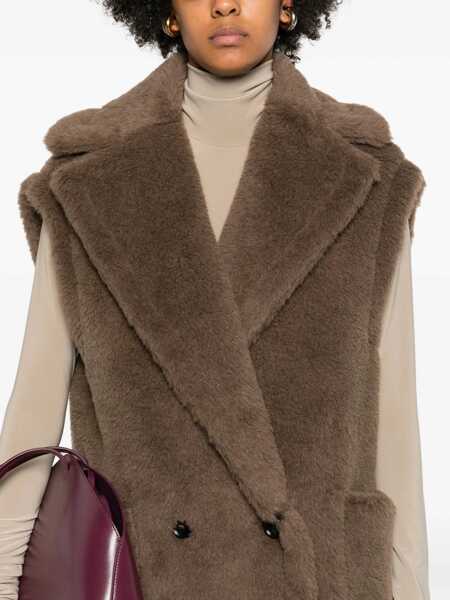 Paltoane Max Mara Teddy alpaca and wool Vest MARRONE Femei (BM 19699637) 5