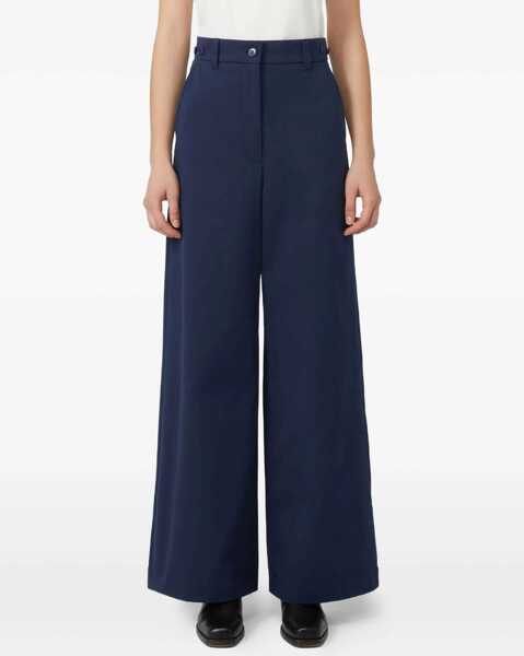 Pantaloni casual Max Mara Alfeo trousers in cotton gabardine BLU WORK Femei (BM 19699730) 3