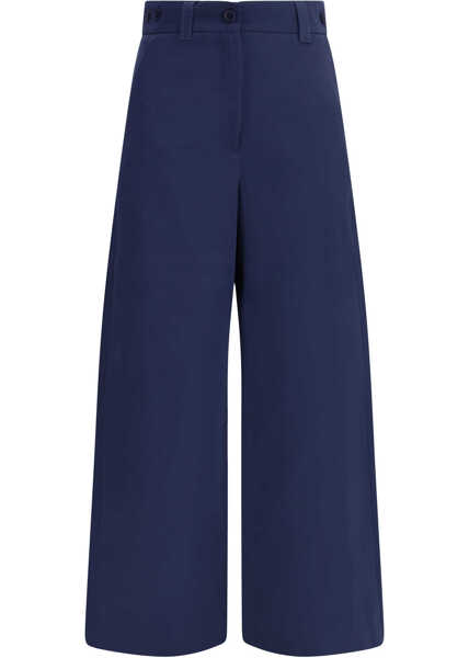 Pantaloni casual Max Mara Alfeo trousers in cotton gabardine BLU WORK Femei (BM 19699730) 1