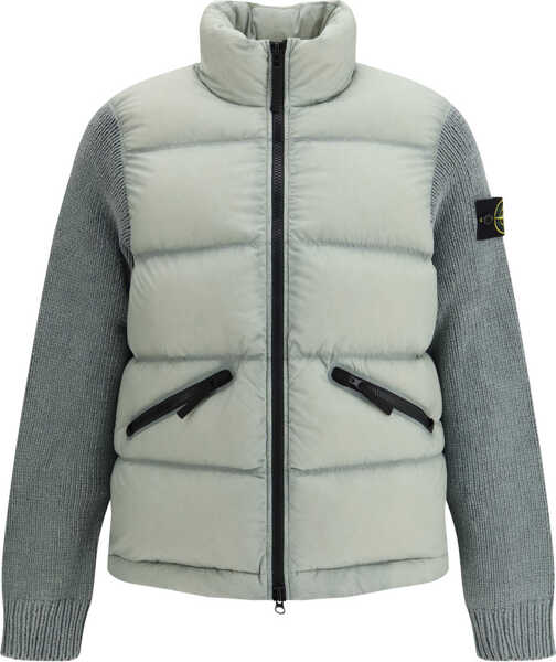 Paltoane Stone Island 4100063 Seam Faded Light Nylon Tela and Knit lightweight padded Jacket SAGE Barbati (BM 19699781) 1