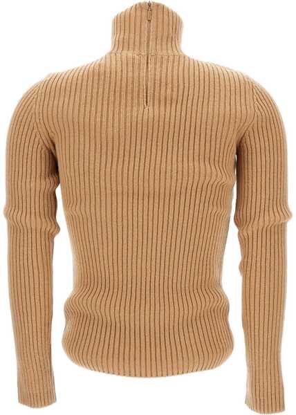 Tricouri Max Mara Ribbed long-sleeve T-shirt CAMMELLO Femei (BM 19699793) 2