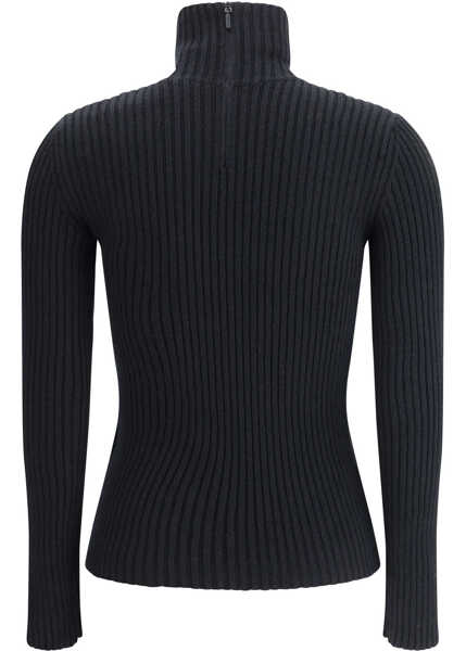 Tricouri Max Mara Ribbed long-sleeve T-shirt NERO Femei (BM 19699832) 2