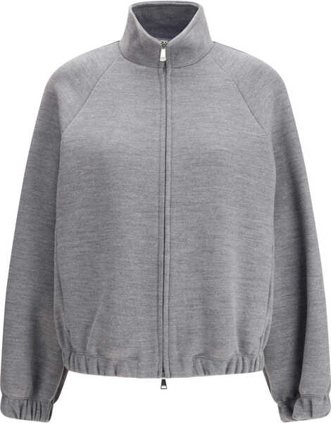 Bluze de trening Max Mara Sweatshirt in double wool and cotton jersey GRIGIO CHIARO Femei (BM 19699904) 1