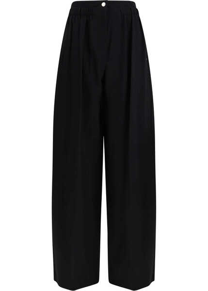 Pantaloni casual Max Mara Wide Stretch Wool Trousers NERO Femei (BM 19699931) 1