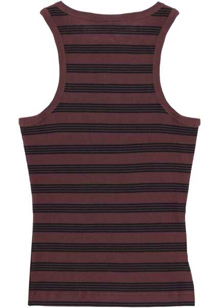 Bluze Ganni Striped Sleeveless Top BROWN Femei (BM 19700276) 2
