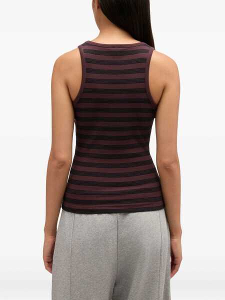 Bluze Ganni Striped Sleeveless Top BROWN Femei (BM 19700276) 4